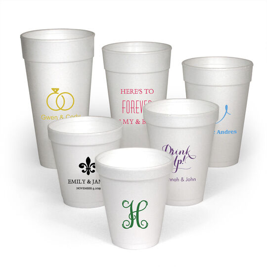 Design Your Own Wedding Styrofoam Cups